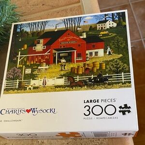 Buffalo David Bitton Charles Wysocki Puzzle - Red Barn Scene